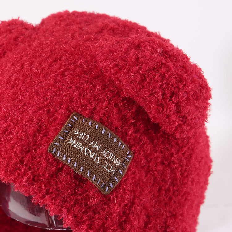 流行帽子|可愛小熊耳朵球球毛絨帽子女秋冬保暖百搭針織帽護耳防寒「C5746」25.11-1