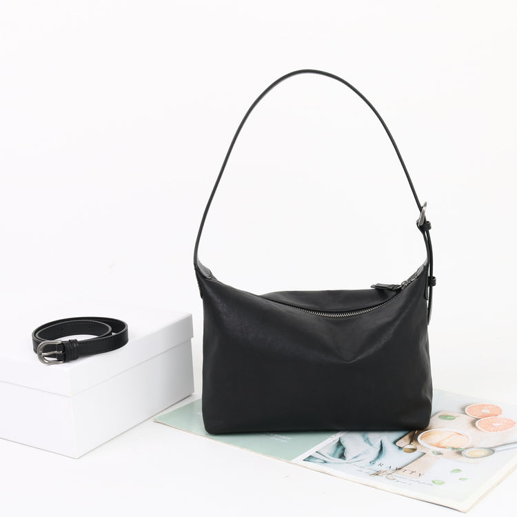 質感真皮|頭層植鞣牛皮腋下Hobo百搭休閒單肩通勤真皮餃子包2024新款女包「6125」24.09-1