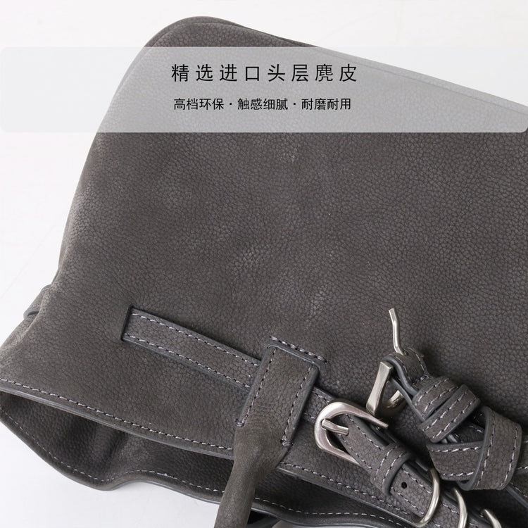 質感真皮|2025新款復古休閒麂皮包通勤百搭極簡皮帶扣設計斜背女小眾托特包「5797」25.09-4