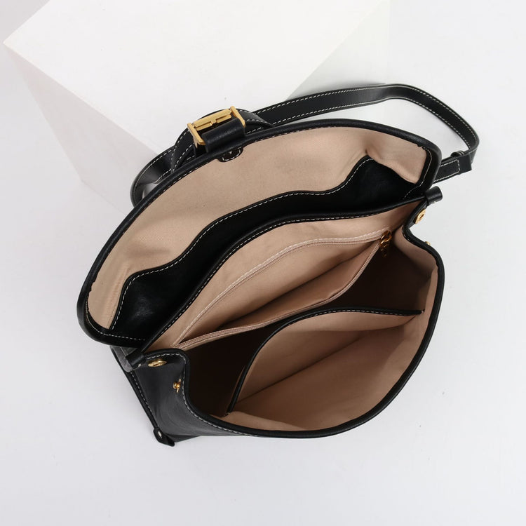 質感真皮|2024新款植鞣頭層牛皮通勤小眾設計隨興郵差包女小挎包單肩斜挎包「6127」24.09-2