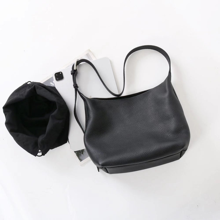 質感真皮|2025新頭層軟牛皮時尚百搭單肩斜背包高級感腋下包女包軟皮牛皮包「8315」25.09-4