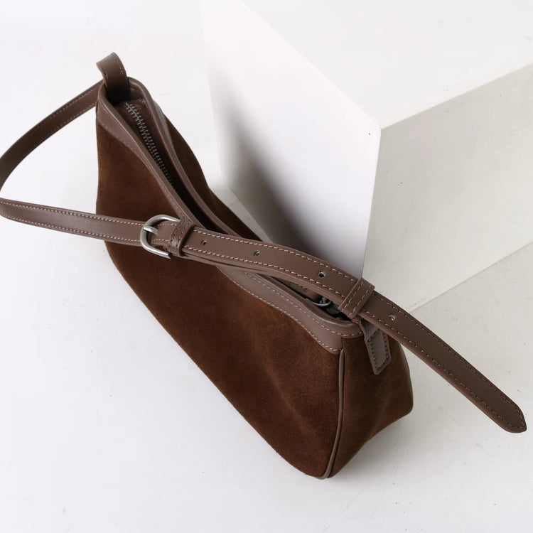 質感真皮|2025新款磨砂美拉德復古百搭韓版單肩斜背包小眾設計休閒托特包包「6179」25.09-3