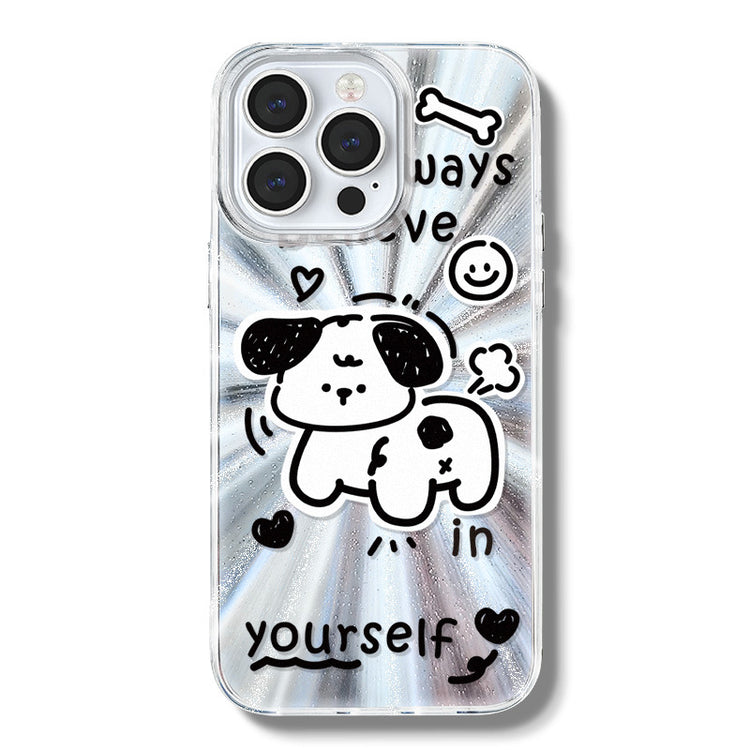 手機殼|iPhone14Pro蘋果15手機殼大孔透明13羽紗11/12Pro適用保護套「BQ6014」24.07