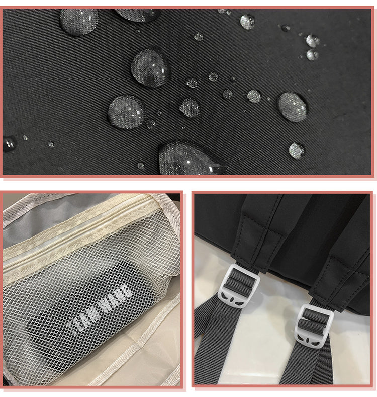 致青春|跨境簡約雙肩包少女森系純色百搭背包大容量質感初高大學生書包「9091-127」24.12-3