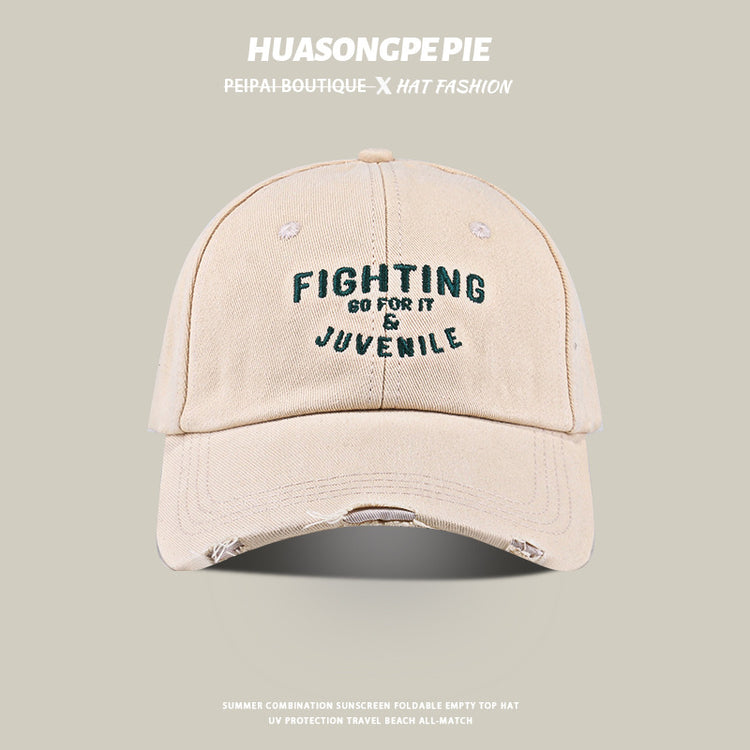 流行帽子|帽子春秋女百搭顯臉小遮陽帽學生百搭防紫外線防曬帽破洞棒球帽男「C3644」24.02-1