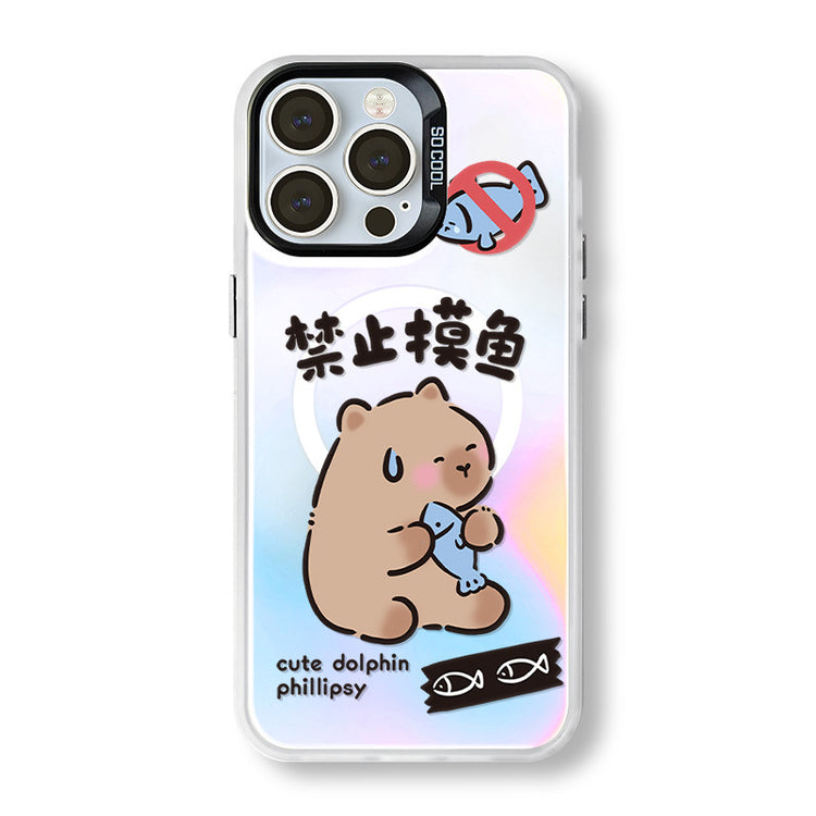 手機殼|蘋果15Pro手機殼iPhone14適用mate60支架華為P70磁吸磨砂鐳射「LR0867」24.07