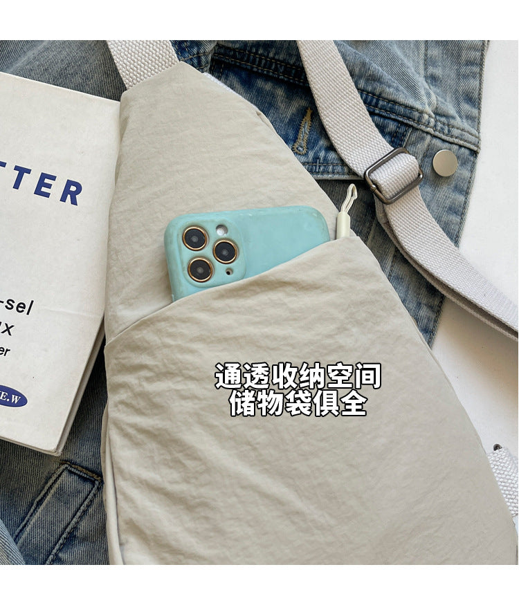 致青春 | 日系胸包女2024夏季新款休閒簡約斜背包時尚洋氣旅行尼龍包女「2421-118」24.08-2
