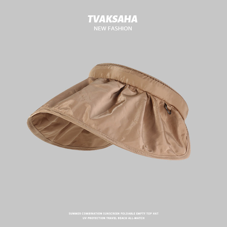 流行帽子|防曬帽女夏季防紫外線2024新款遮陽帽貝殼空頂帽遮臉大檐發箍帽子「C4273」24.08-3