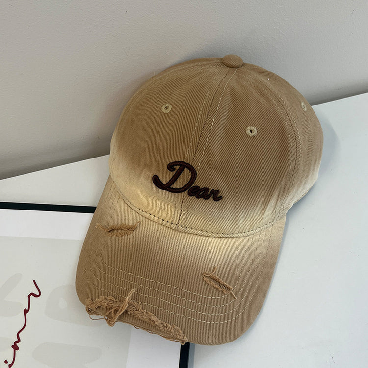 流行帽子|2024新款街頭復古文藝百搭立體繡扎染破洞棒球帽寬檐遮臉防風帽子「C4579」24.10-5