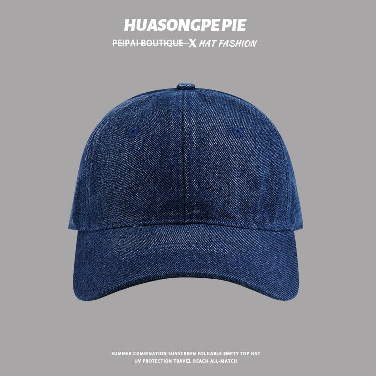 流行帽子|純色牛仔棒球帽女春夏個性復古鴨舌帽學生顯臉小百搭高品質遮陽帽「C3629」24.02-1