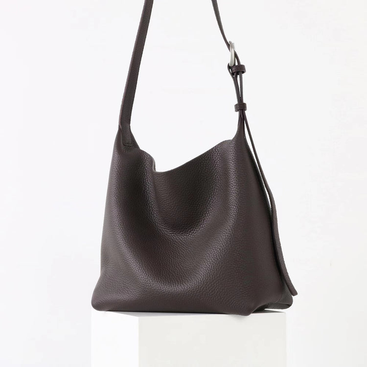 質感真皮|2025新頭層軟牛皮時尚百搭單肩斜背包高級感腋下包女包軟皮牛皮包「8315」25.09-4