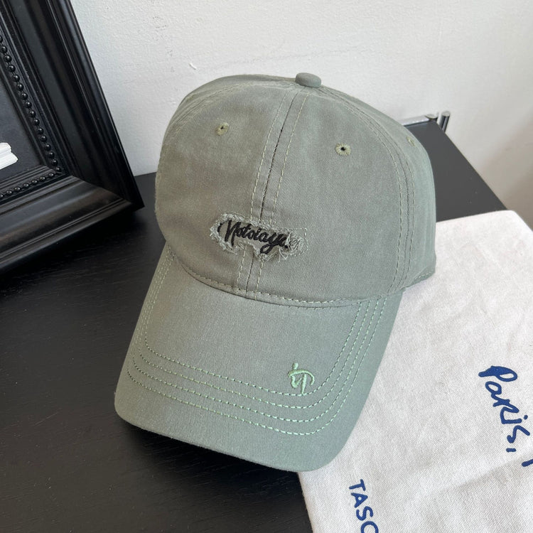 流行帽子|新款字母刺繡棒球帽春秋季韓版百搭簡約純色情情侶校園休閒鴨舌帽「C4893」25.01-2