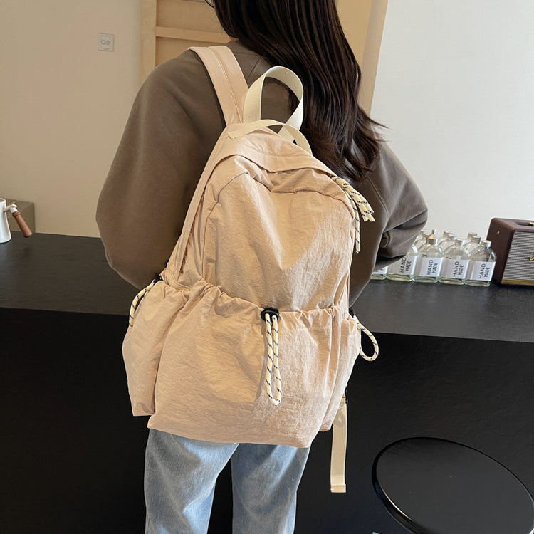 致青春 | 海外熱銷輕便雙肩包女2024新款休閒尼龍旅行背包大學生大容量書包「90670-129」24.10-4