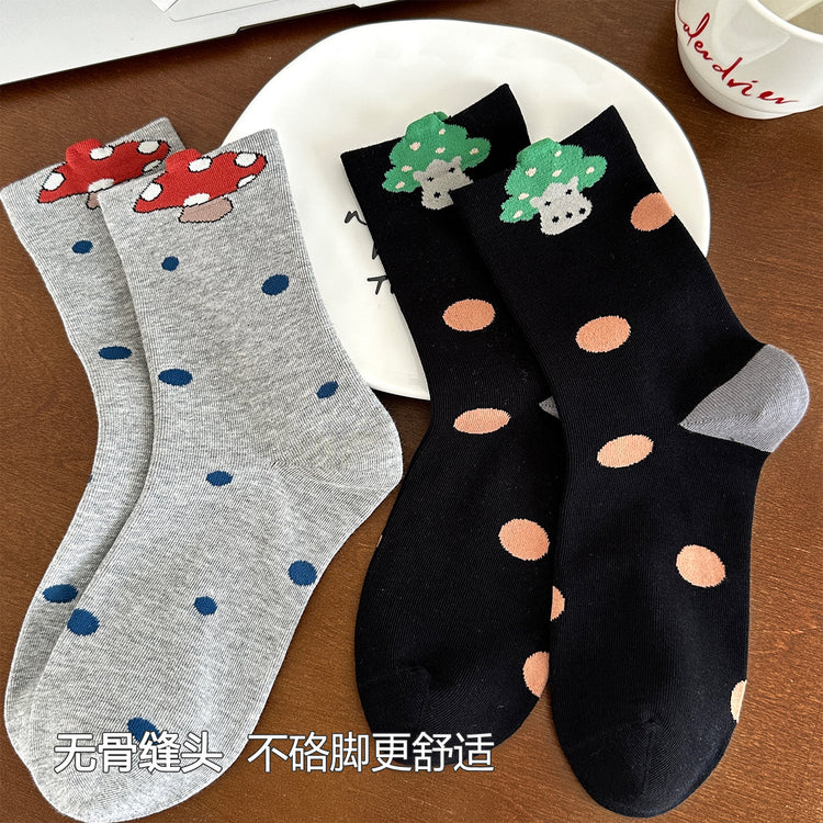 女襪|立體卡通圖案襪子可愛學院風彈力無骨短襪棉質吸汗透氣襪子「MK5119」25.08-2
