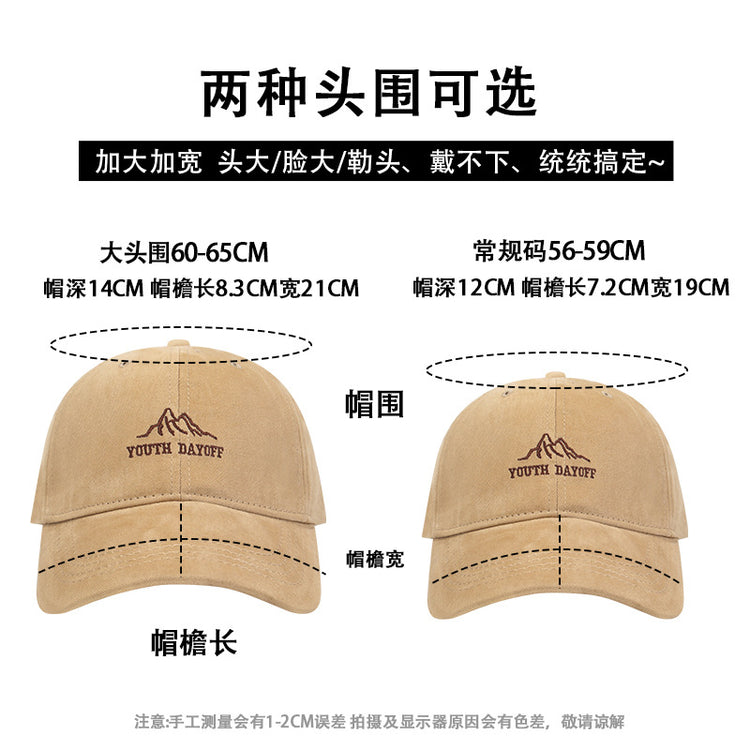 流行帽子|帽子大頭圍棒球帽女春夏新款休閒遮陽帽加深加大顯臉小鴨舌帽子男「C4898」25.01-1