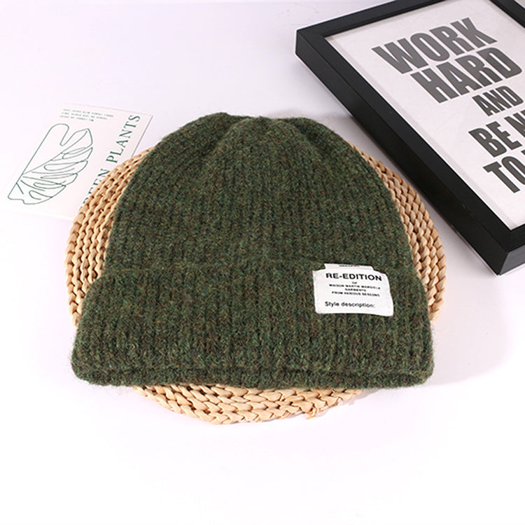 流行帽子|2024新款針織帽女慵懶風毛線堆堆帽大頭圍顯臉小加厚毛線帽冷帽男「C4484」24.09-4