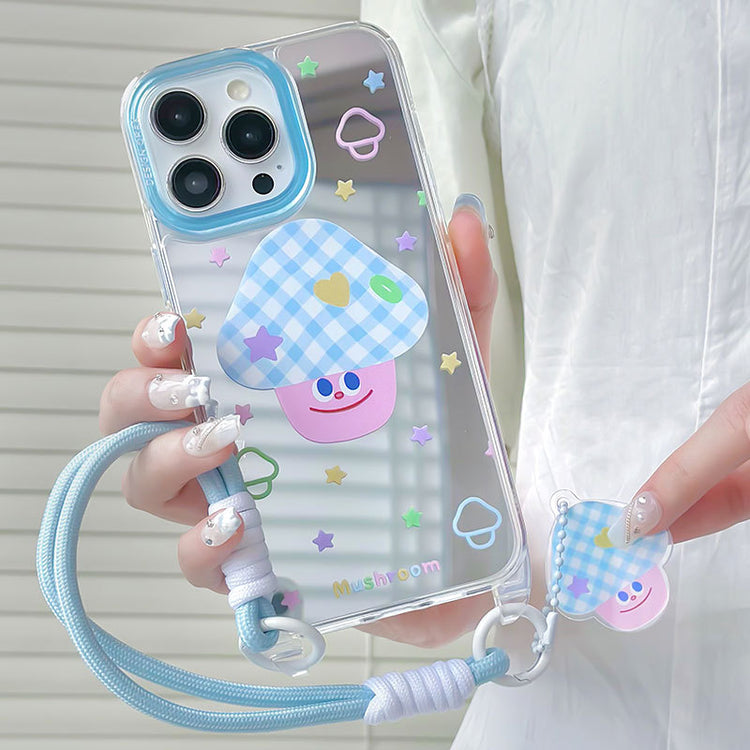 手機殼|蘋果15手機殼女款用12掛繩鏡面殼13pro適用iPhone14promax「WM0624」24.07