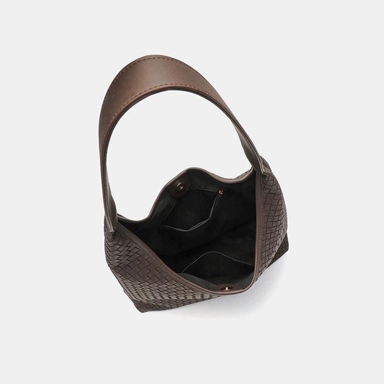 日韓流行|韓國小眾設計慵懶風通勤大容量托特包百搭高級質感黑色氣質單肩包「9631#」25.07-5