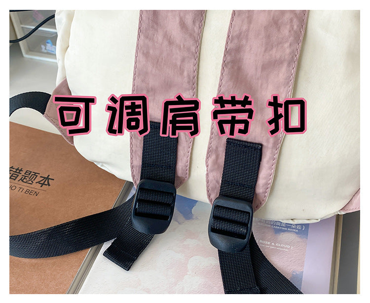 致青春 | 尼龍雙肩包男韓版新款ins大容量純色休閒旅遊薄款輕便通勤背包女「5041-131」24.09-4