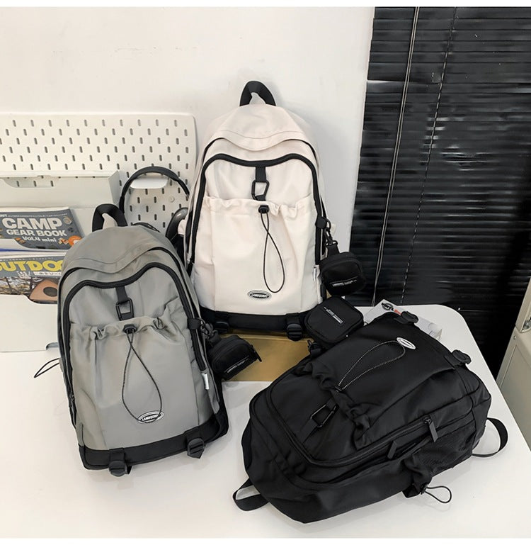 致青春|雙肩包日系大容量背包 原宿簡約休閒國高中學生書包抽繩設計後背包「8819-134」24.10-3