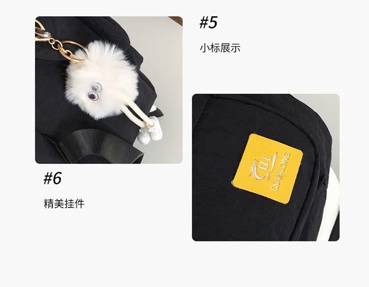 致青春 | 新款搞怪可愛雙肩包清新甜美學生書包純色初高中生校園休閒輕便背包「8872-128」25.09-1