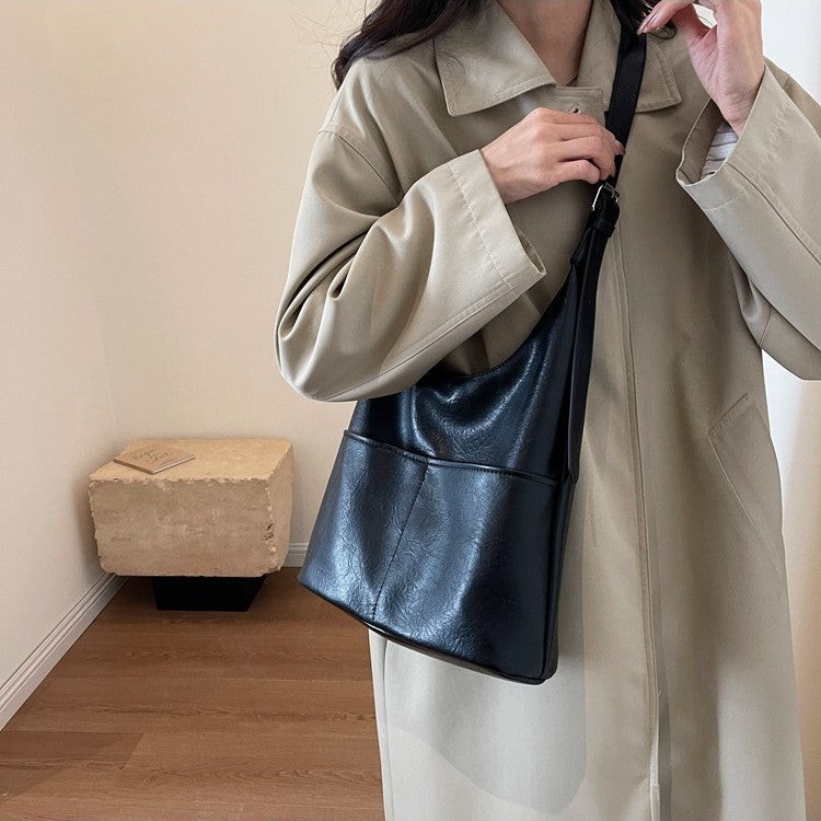 日韓流行|托特包包女2025新款高級感通勤腋下包女士大容量單肩子母包斜挎包「9545#」25.03-1