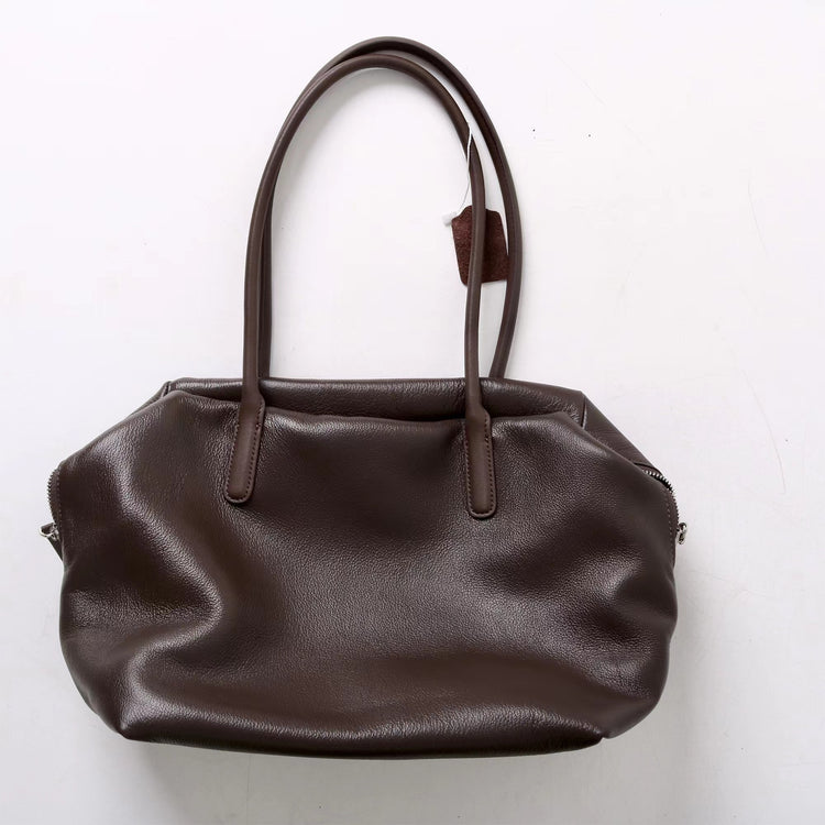 質感真皮|2025新頭層牛皮大容量手提輕奢單肩包休閒通勤高級感腋下托特包「6166」25.11-2