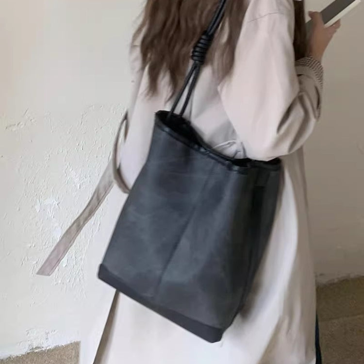日韓流行|小眾設計秋冬新款美拉德復古水桶包大容量通勤托特包手提單肩大包「9460#」24.09-2