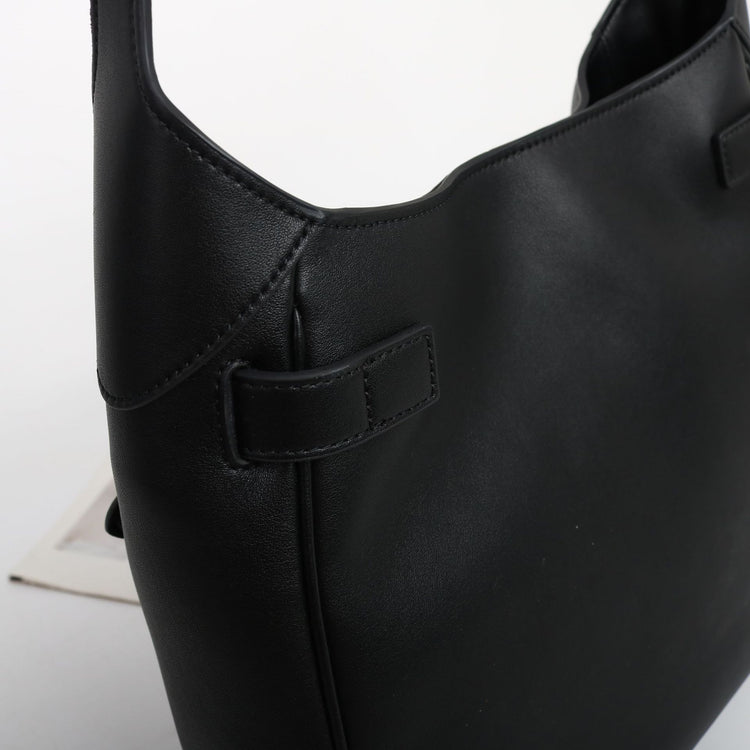 質感真皮|2024新款牛皮鎖扣托特包復古真皮水桶包大容量通勤單肩斜背包「5138#」24.08-1