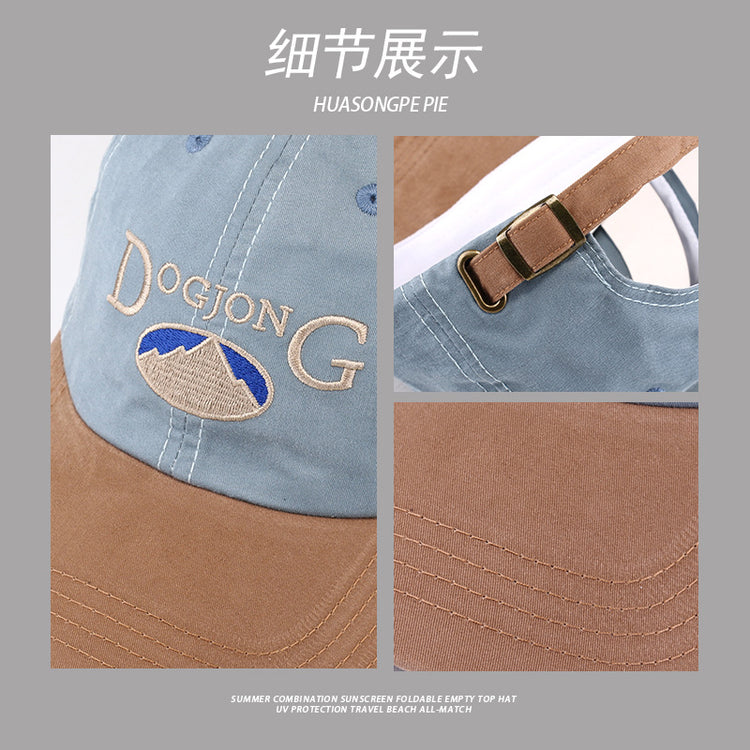 流行帽子|韓版拼色成人棒球帽女字母刺繡顯臉小休閒防曬帽春夏百搭鴨舌帽男「C3605」24.01-3
