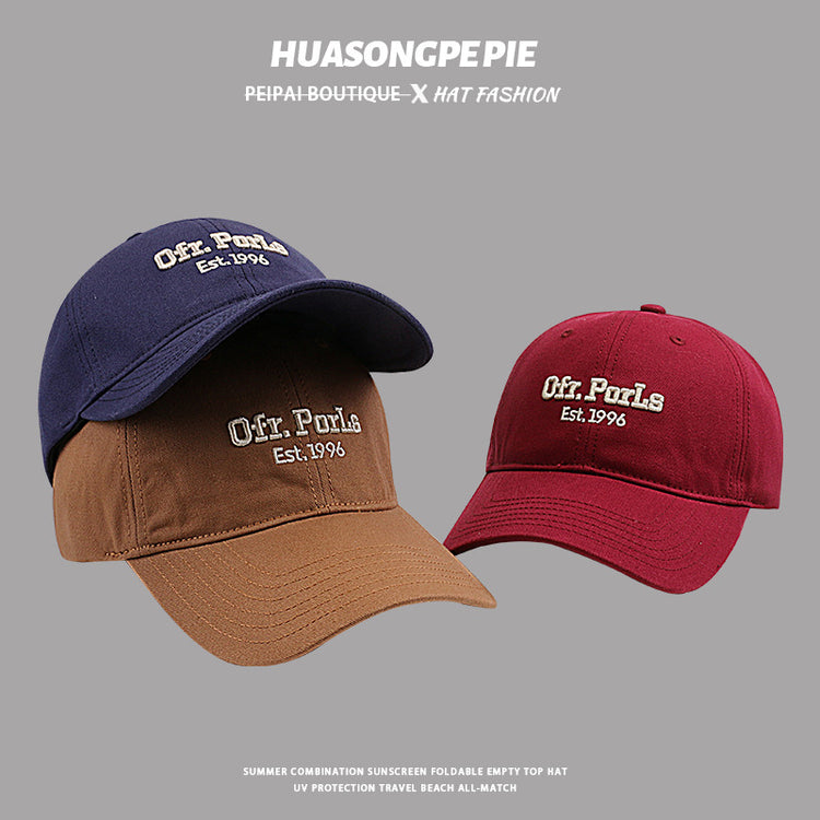 流行帽子|棒球帽子2024年新款女春秋季韓系大頭圍素顏遮臉顯臉小刺繡鴨舌帽「C1961」24.04-1