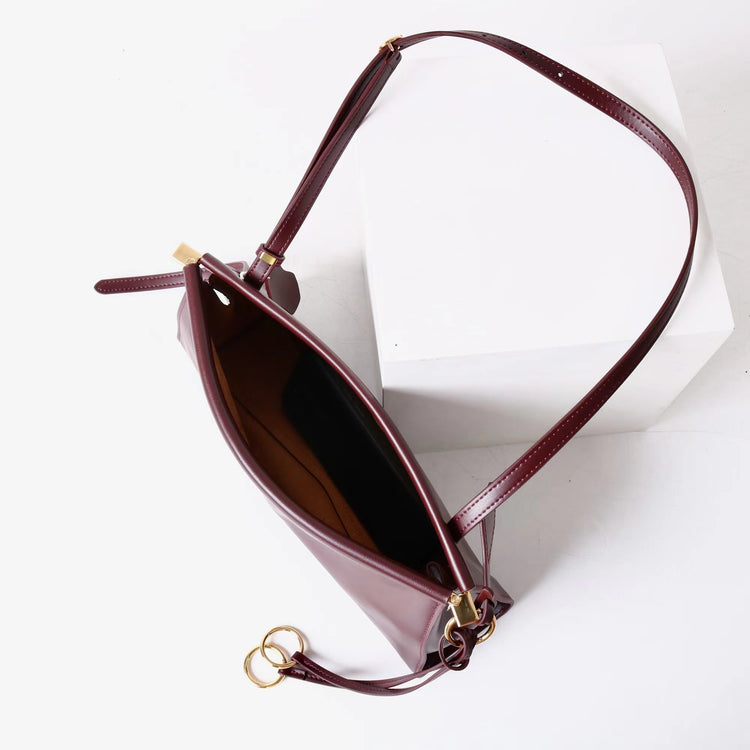 質感真皮|2025新款牛皮腋下復古法式法棍夾子包小眾設計極簡風通勤簡約包「3336」25.06-2