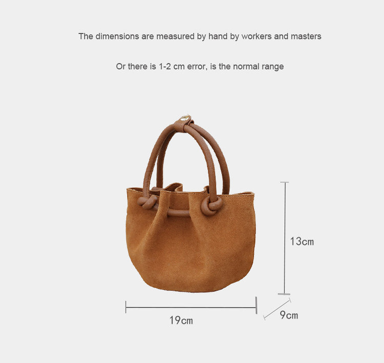 質感真皮|2024新款秋冬高級感百搭磨砂褶皺餃子包腋下包女式單肩斜挎「6962」24.08-1