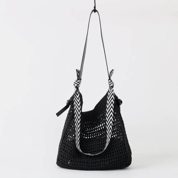 質感真皮|2025新款蠟繩編織托特大容量斜背包頭層牛皮沙灘度假通勤包ins女「3853」25.04-5