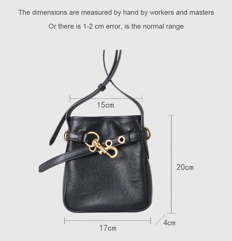 質感真皮|2025新款迷你鎖扣頭層牛皮手機包一字帶小方包高品質百搭單肩斜包「6601」25.09-5