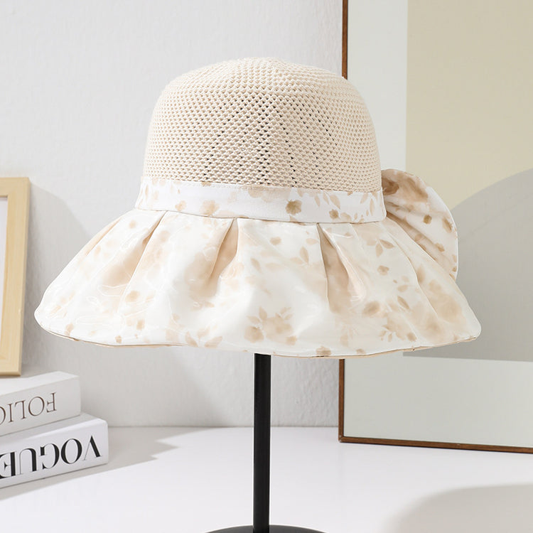 流行帽子|夏季新款蝴蝶結帽子女防曬小清新遮陽帽戶外出遊防紫外線太陽帽潮「C5253」25.05-1