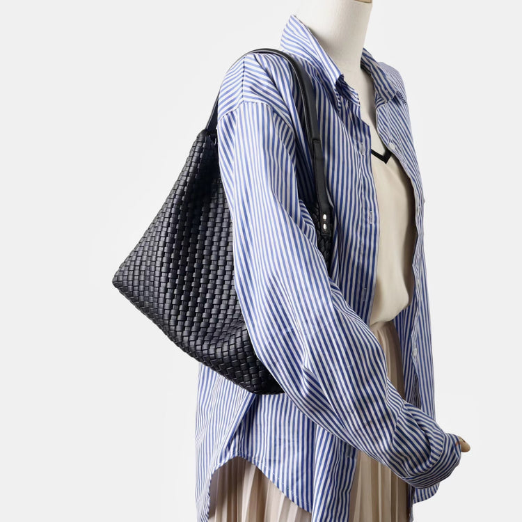 質感真皮|2025新款編織托特包女新款小眾設計高級感通勤大容量單肩腋下包包「7030」25.06-3