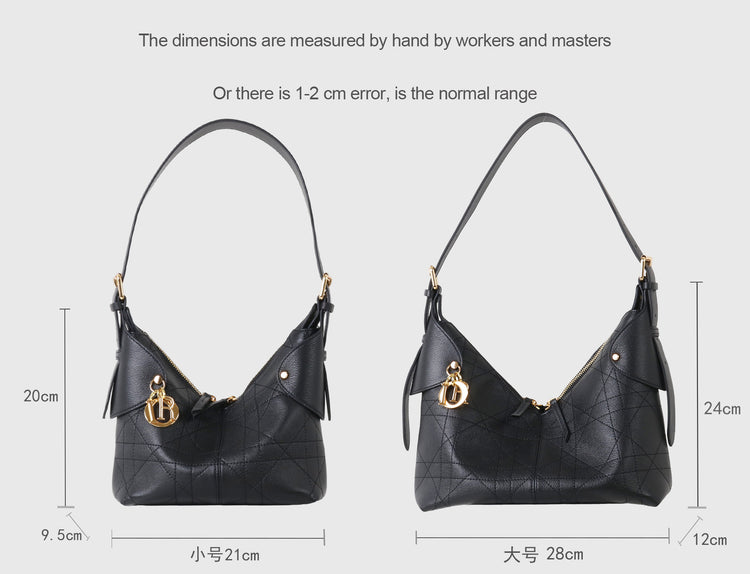 質感真皮|2025新褶皺羊皮藤格紋手提包時尚休閒優雅單肩腋下通勤高級感包「X3820D3819」25.10-1