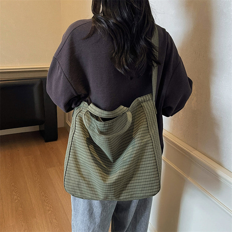 致青春|2025新款時尚大容量帆布包女小眾托特包百搭斜挎包通勤單肩手提包「1883-125」25.10-1