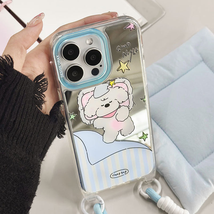 手機殼|蘋果16手機殼15pro適用14掛繩鏡面iPhone批發12女款13promax「5LR1267」25.03-4
