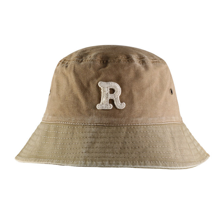 流行帽子|大沿遮陽帽水洗棉R字母刺繡簡約百搭漁夫帽出遊帽子防曬帽夏季女「C4032」24.06-1