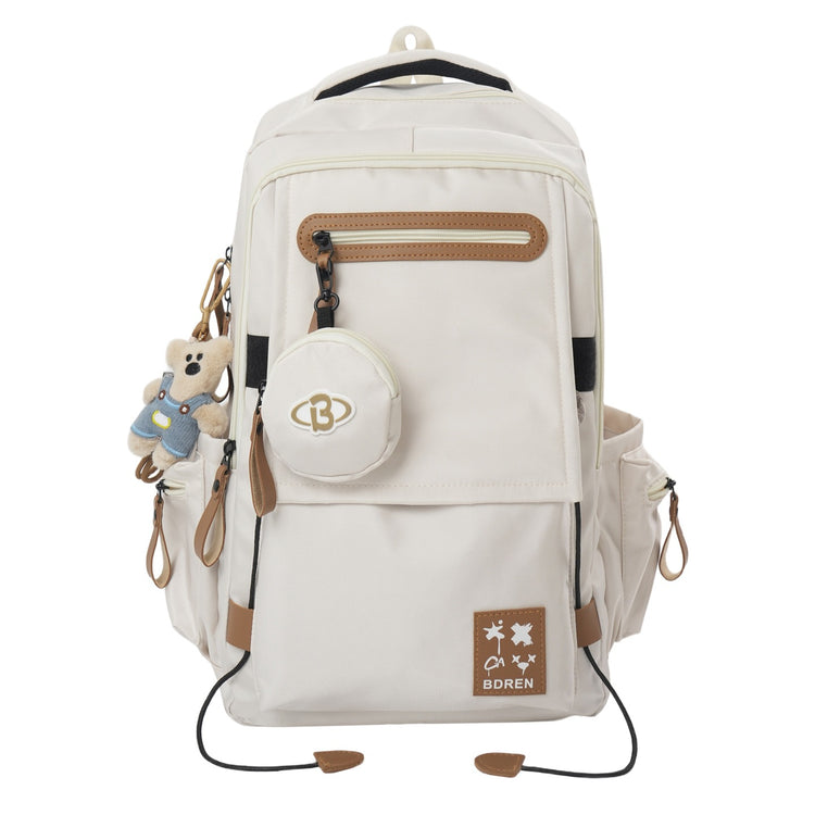 致青春|簡約百搭學生書包女大容量休閒旅行雙肩包潮流設計感百搭雙肩背包「6017-142」25.12-2