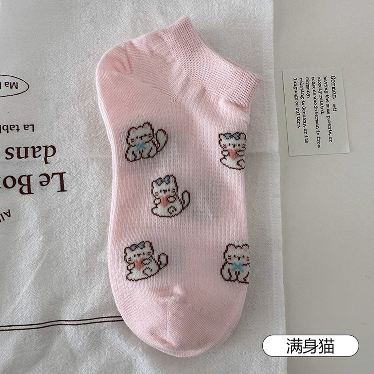 女襪|卡通可愛襪子女夏季薄款ins潮學院風短襪棉質吸汗透氣襪子「MYH20259」25.04-3