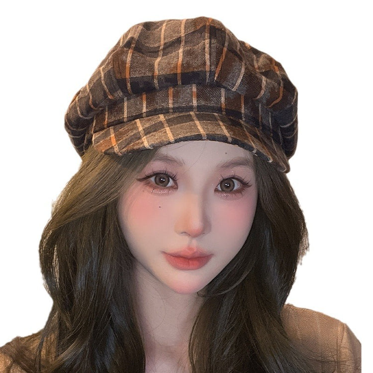 流行帽子 | 帽子八角帽女復古文藝畫家帽遮臉扎染拼色百搭顯臉小出行貝雷帽男「C4078」24.06-4