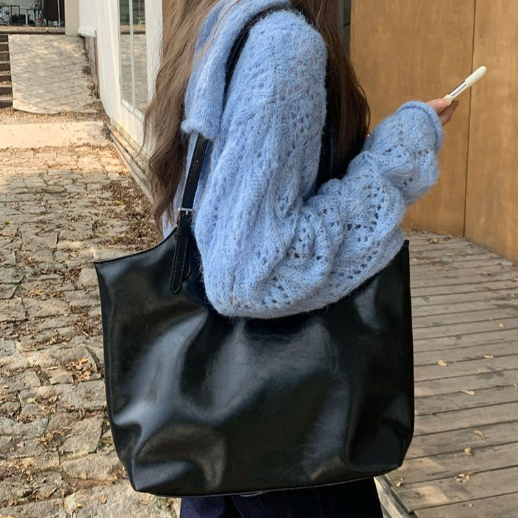 日韓流行|托特包女大容量包2024新大學生上課上班通勤包百搭單肩包女包「F8915」24.10-2