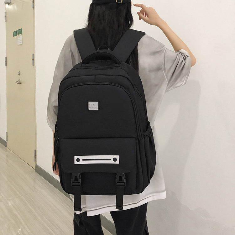 致青春|雙肩包男士簡約大容量電腦旅行背包韓版翻蓋大學生情侶雙肩包「543-133」24.09-2