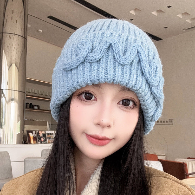 流行帽子|秋冬新款大頭圍顯臉小帽子女美式復古毛線帽刺繡保暖針織帽男冷帽「C5568」25.09-2