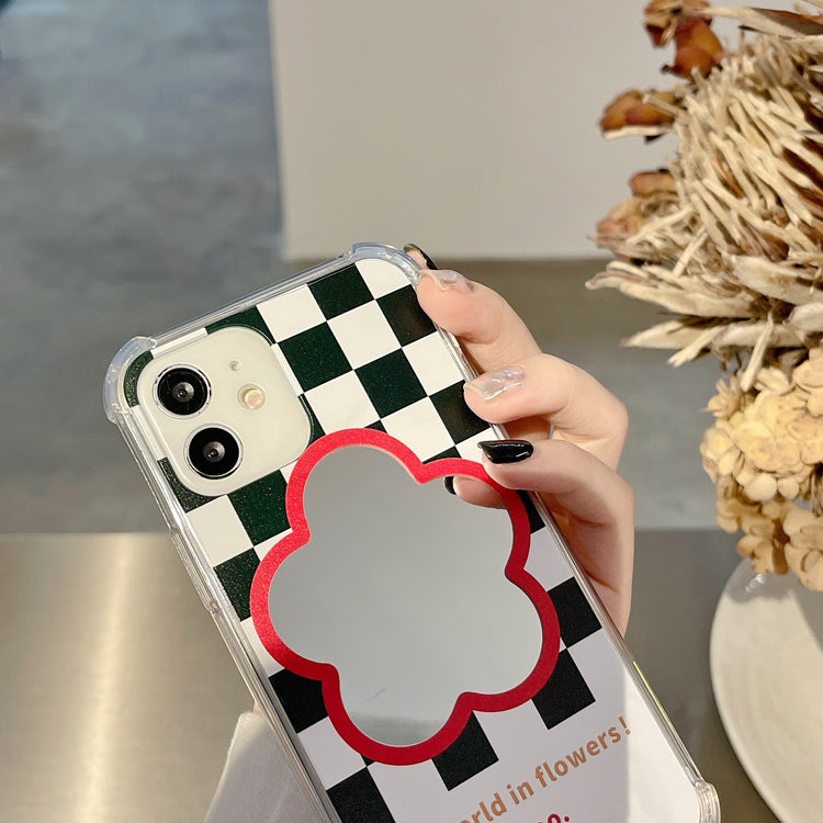 手機殼|棋盤格適用蘋果15鏡面殼iphone16Pro華為nova9手機殼保護套榮耀90「BQ2321」25.01-2