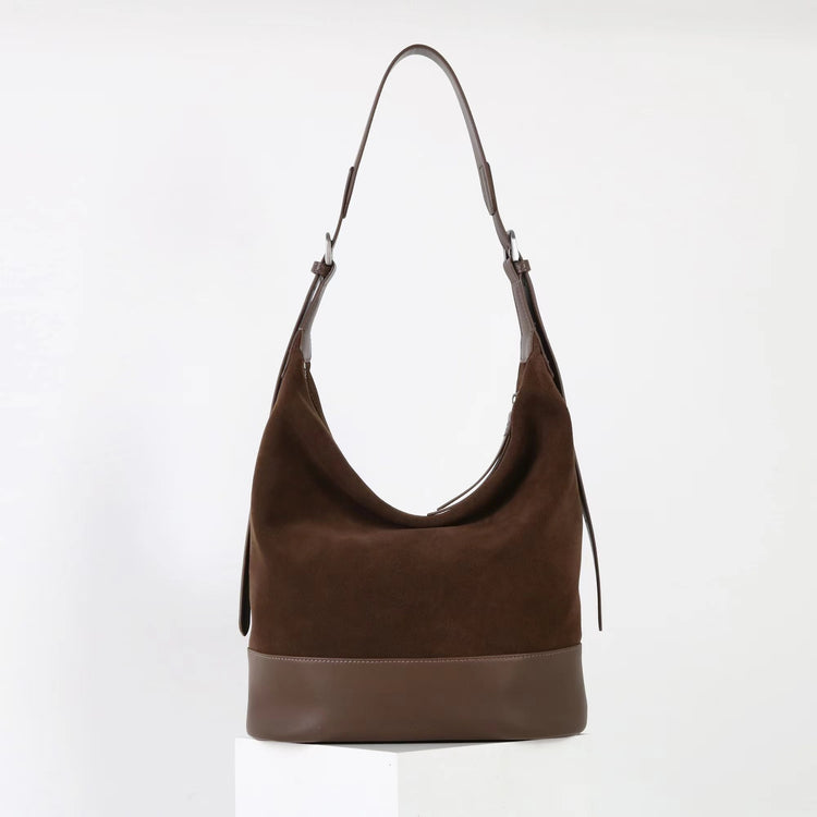 質感真皮|2025年新美拉德高級感輕奢高質感磨砂牛皮大容量水桶包時尚「6173」25.09-2