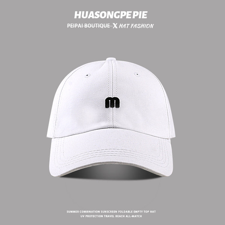 流行帽子|高品質帽子女春夏棒球帽休閒百搭簡約M刺繡字母鴨舌帽少年遮陽帽「C3791」24.04-2
